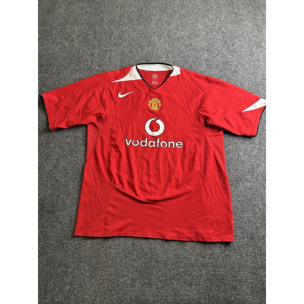 2004-06 Mens Manchester United Nike Vodafone Home Soccer Jersey, Size 2XL